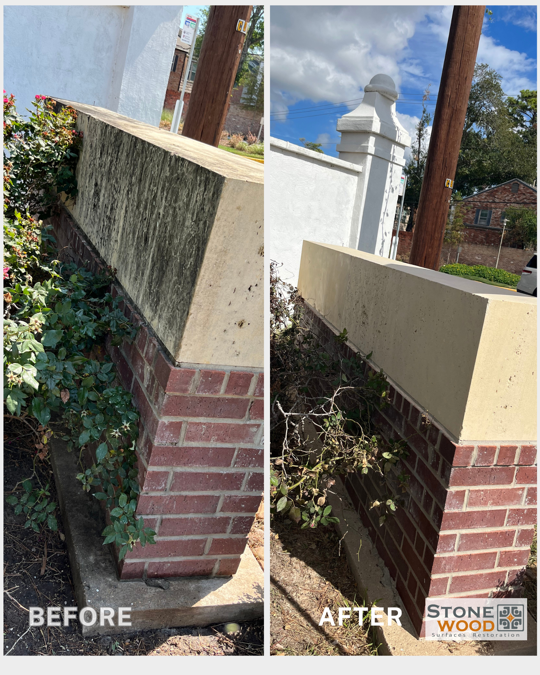 Commercial limestone surface restoration in Houston