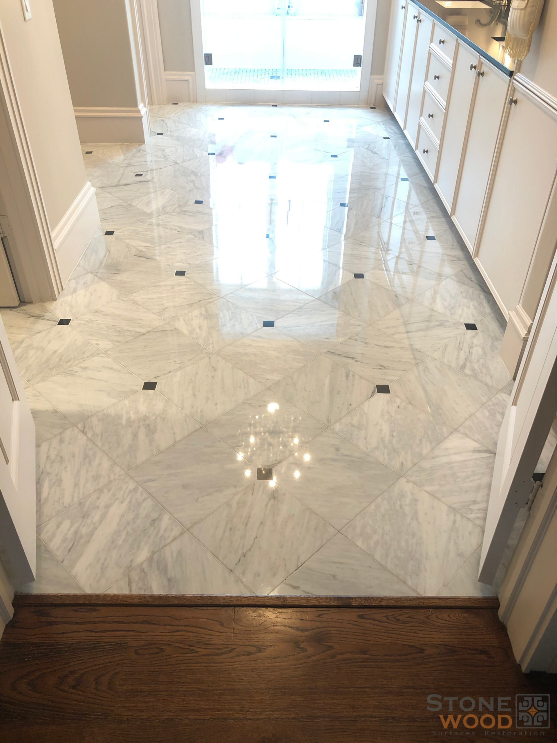 Marble floor restoration in Houston